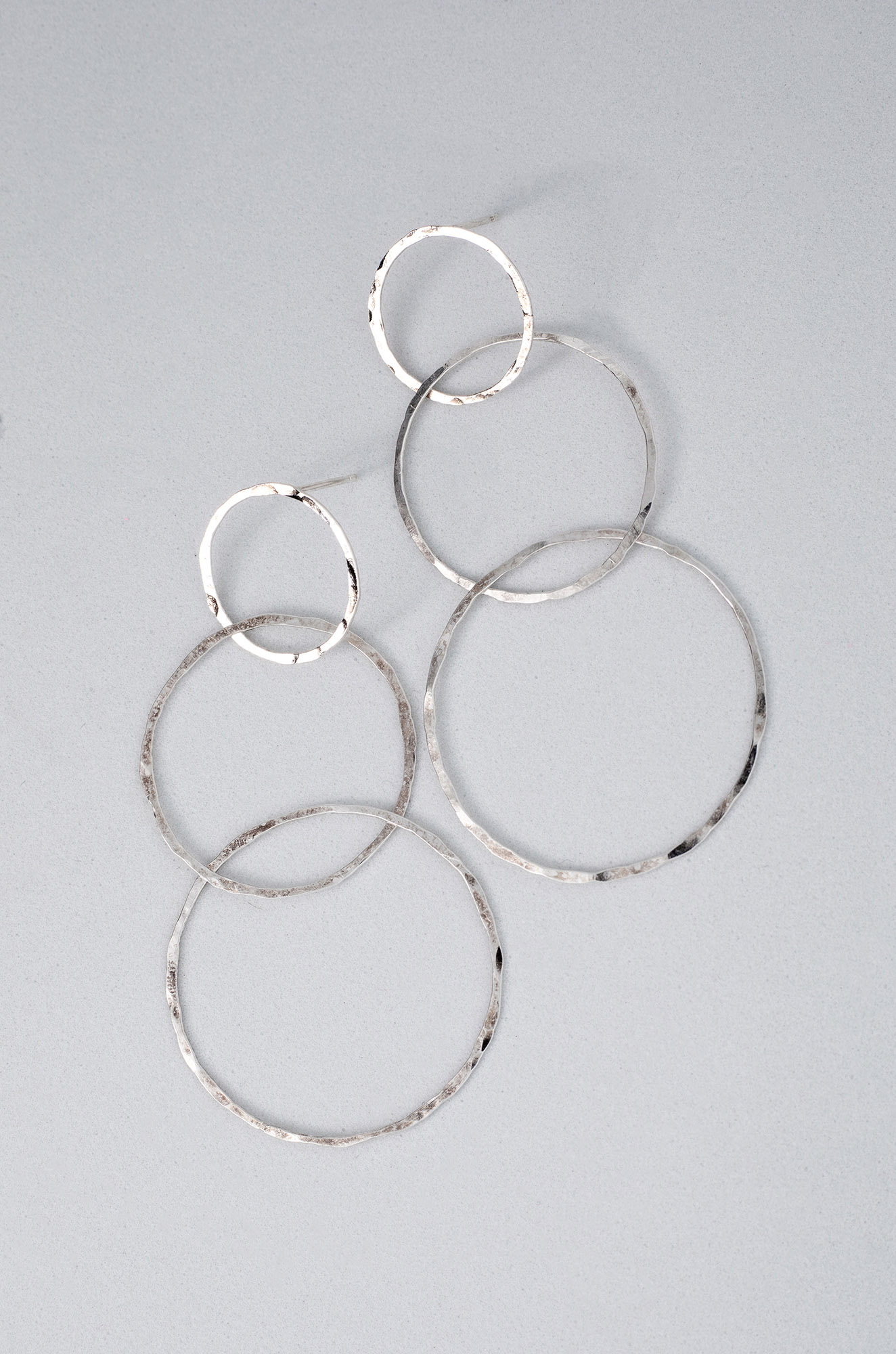 Rizo piel sin cable Tres Aros Plata – Diurna Metal Jewelry